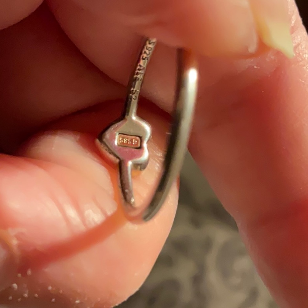 Pandora two tone ring, 14k gold heart in silver - Picture 5 of 5